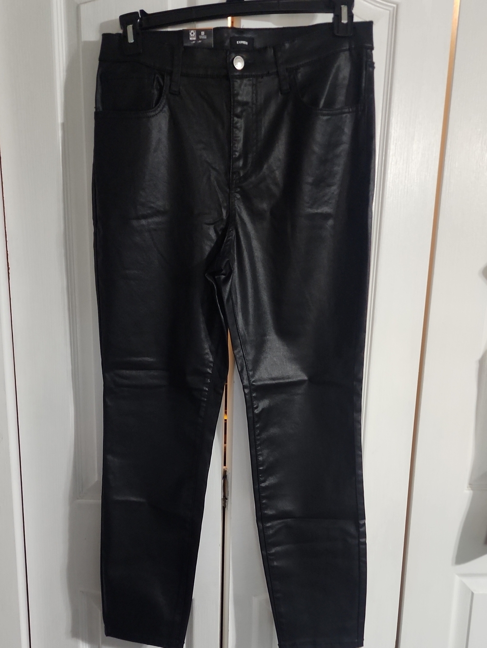 Express Black Coated Skinny Jeans